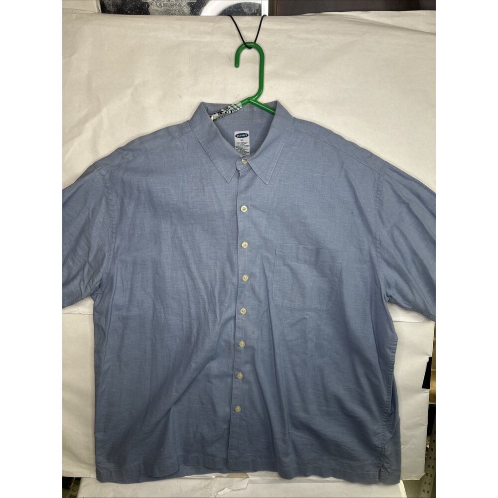 Old Navy Shirt Mens Size XL Blue short Sleeve Button Up VTG Y2K